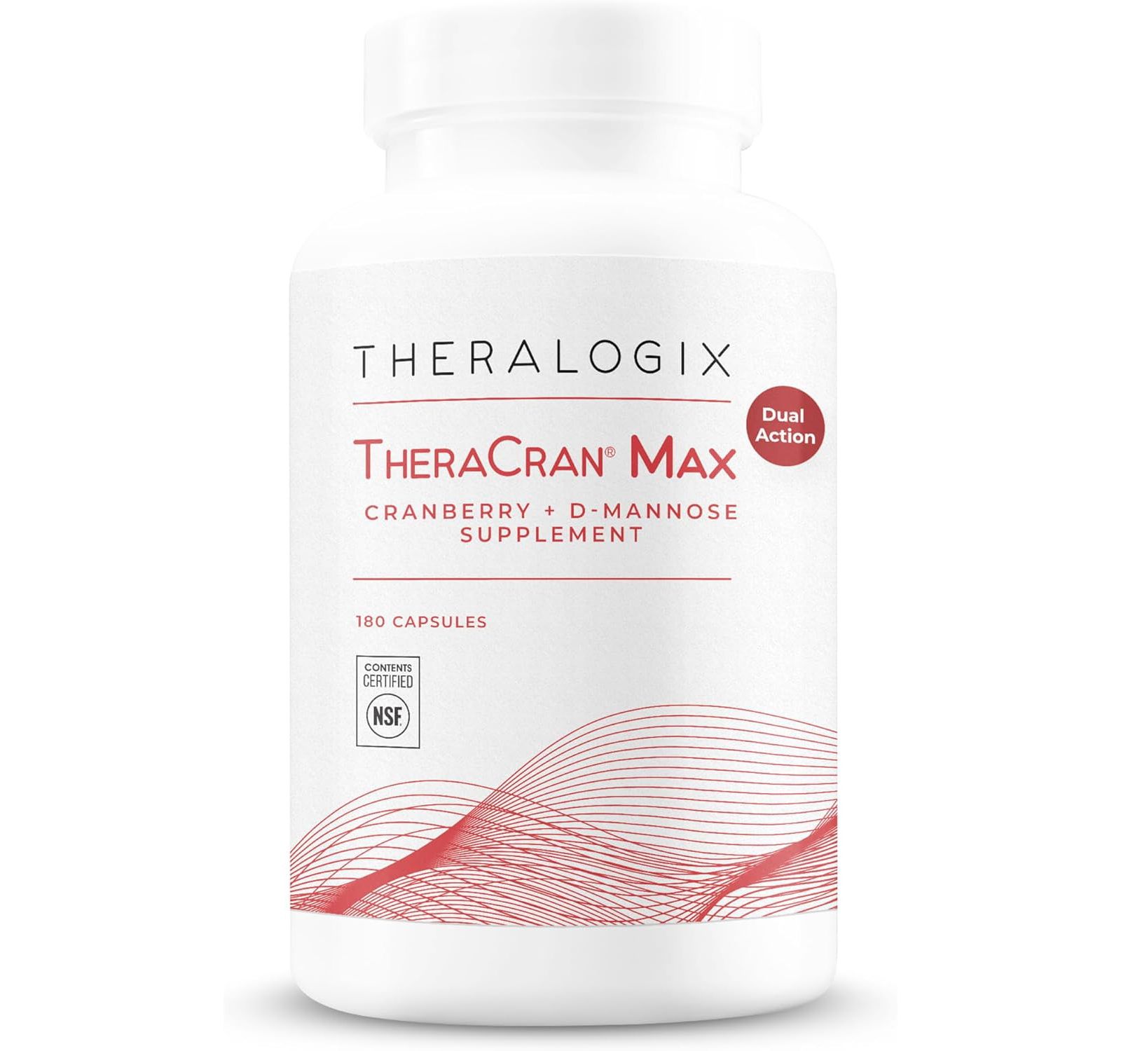 Добавка Theralogix TheraCran Max - Cranberry + D-Mannose для здоровья мочевыводящих путей, 180 капсул