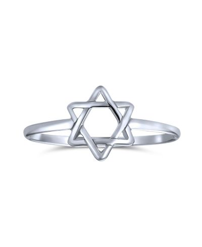Минималистичное кольцо Bling Jewelry со Звездой Давида из стерлингового серебра
