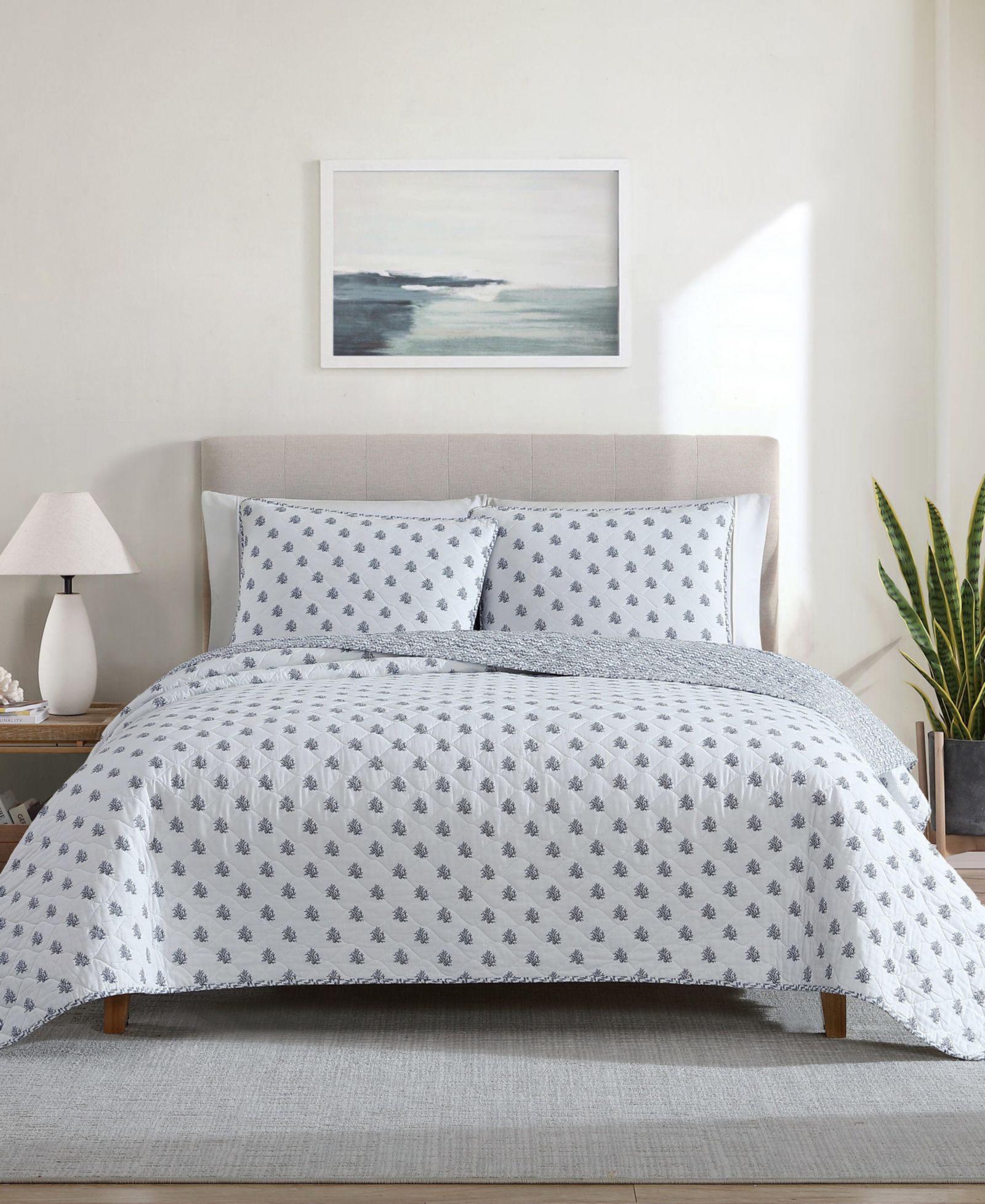 Nautica Coral Beach Reversible 3-Pc. Quilt Set, King