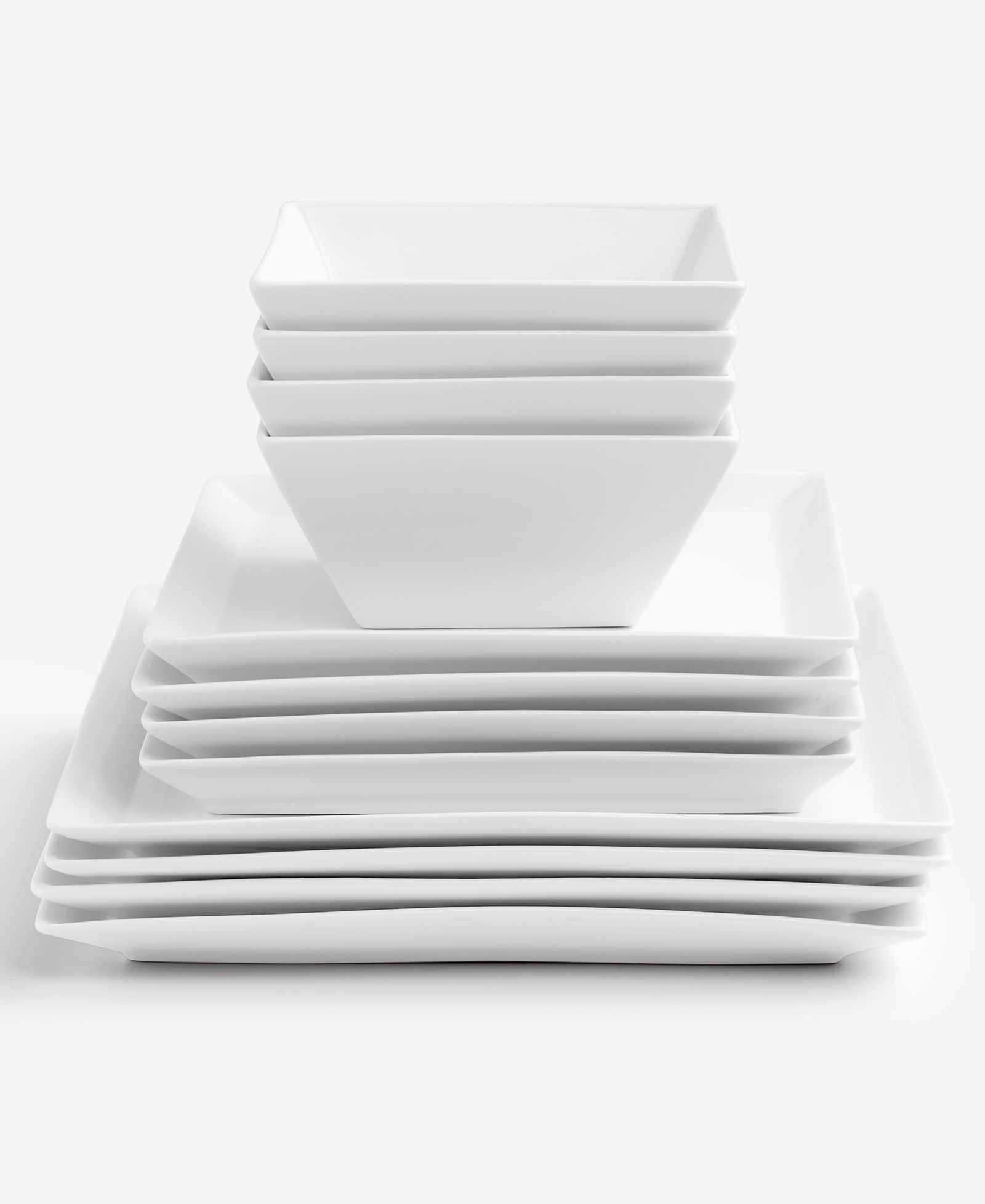 The Cellar Whiteware Square 12-Pc. Dinnerware Set, Service For 4