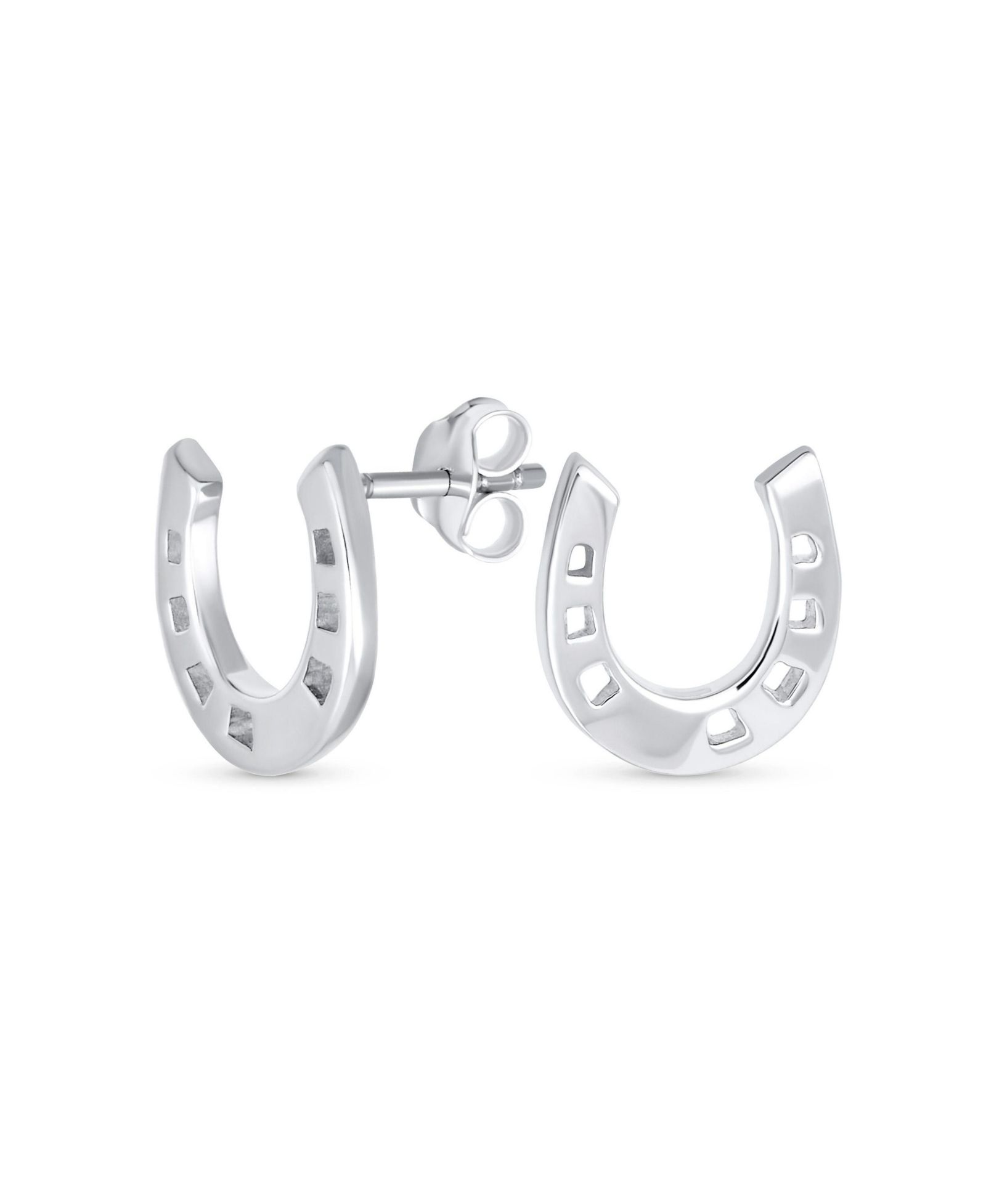 Серьги-гвоздики Bling Jewelry Good Luck Horseshoe Sterling Western Jewelry