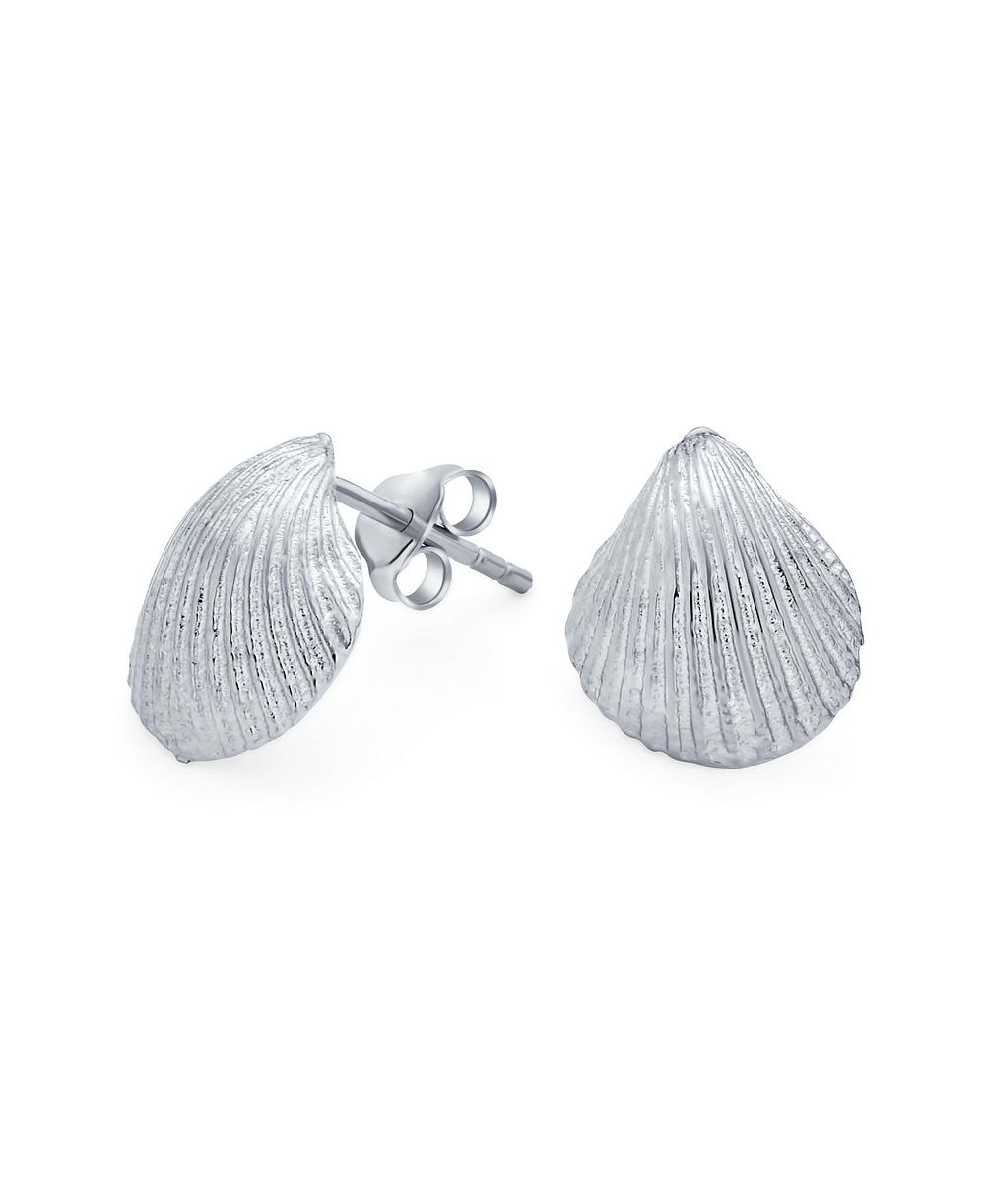 Серьги-гвоздики Bling Jewelry Cockle Seashell, позолоченное стерлинговое серебро
