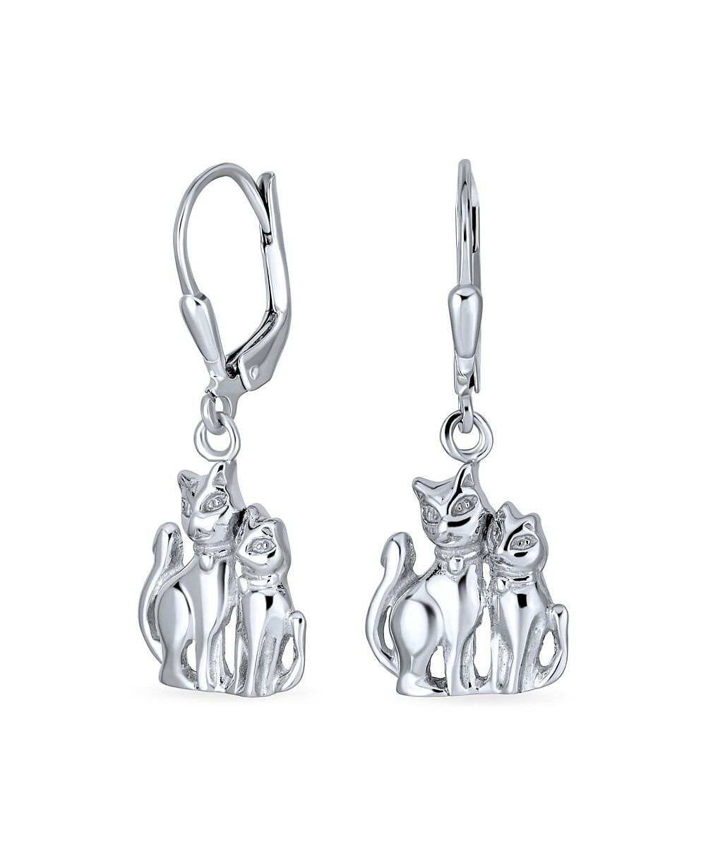 Серьги-подвески Bling Jewelry BFF Kitten из стерлингового серебра
