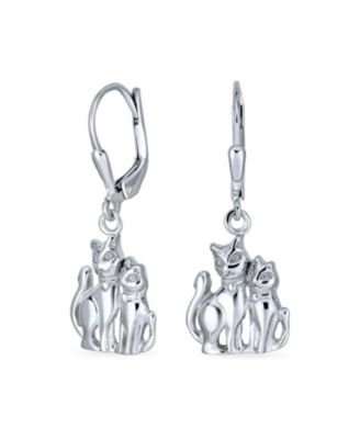Серьги-подвески Bling Jewelry BFF Kitten из стерлингового серебра