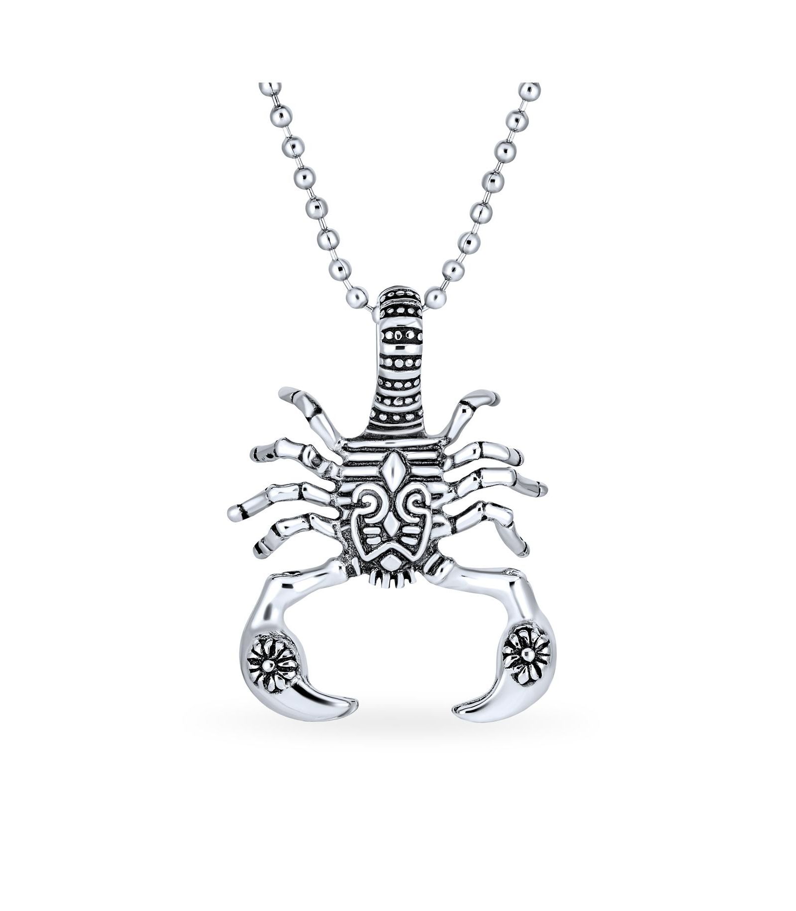 Bling Jewelry Ожерелье Zodiac Scorpion из черненой нержавеющей стали