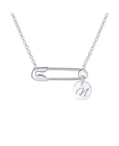 Подвеска-кулон Bling Jewelry, алфавит A-Z, дизайн Safety Pin, стерлинговое серебро