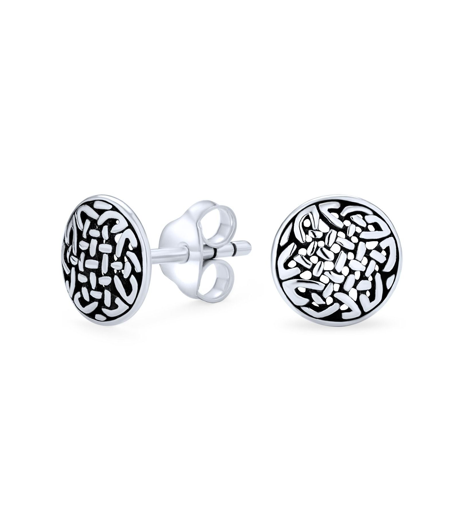 Bling Jewelry Серьги-гвоздики Viking Celtic Knot из серебра