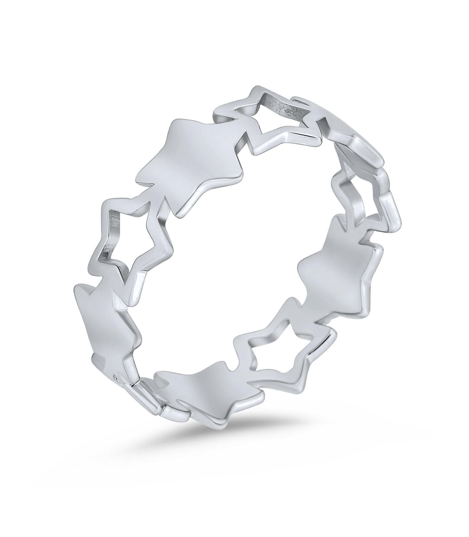 Кольцо Bling Jewelry Stackable Patriotic USA Celestial Star Eternity Band,.925 Sterling Silver