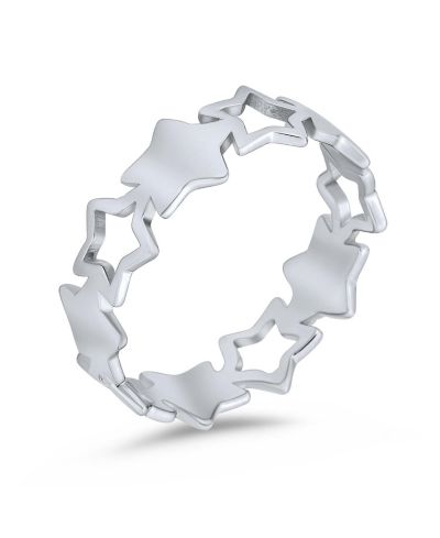 Кольцо Bling Jewelry Stackable Patriotic USA Celestial Star Eternity Band,.925 Sterling Silver
