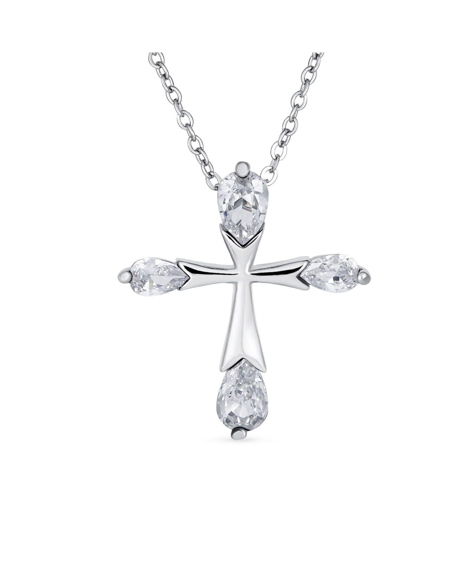 Bling Jewelry Подвеска-кулон в форме капли с прозрачной кубической цирконией CZ.925 Sterling