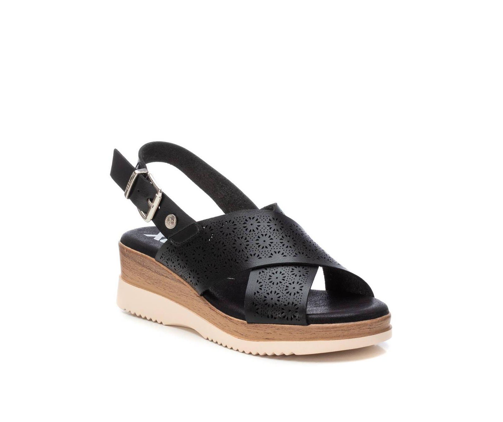 XTI Women's Criss Cross Wedge Sandals