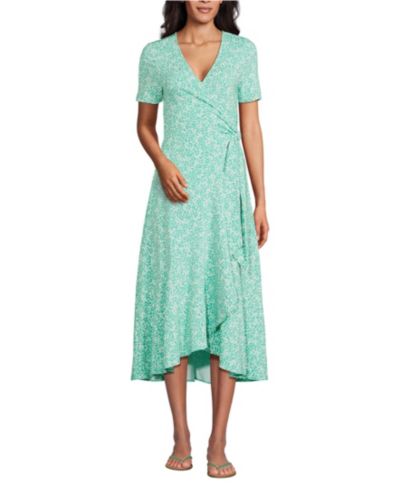 Женское миди-платье Lands' End Cotton Modal Vneck Wrap