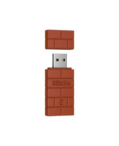 Беспроводной USB-адаптер 8Bitdo для Switch, Windows, Mac и Raspberry Pi — работает с контроллерами Xbox и PS5, коричневый