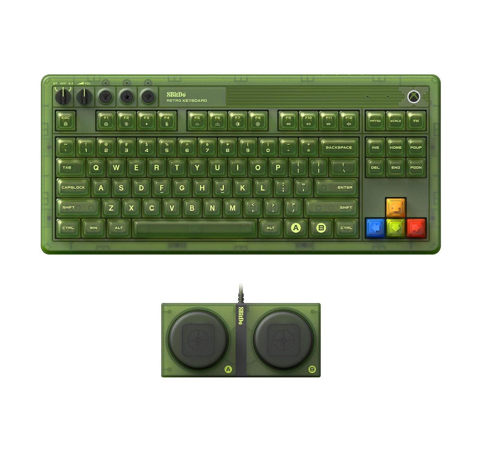 8BitDo Retro 87 for Windows and Android - Xbox Edition - Mechanical RGB Backlit Wireless Gaming Keyboard