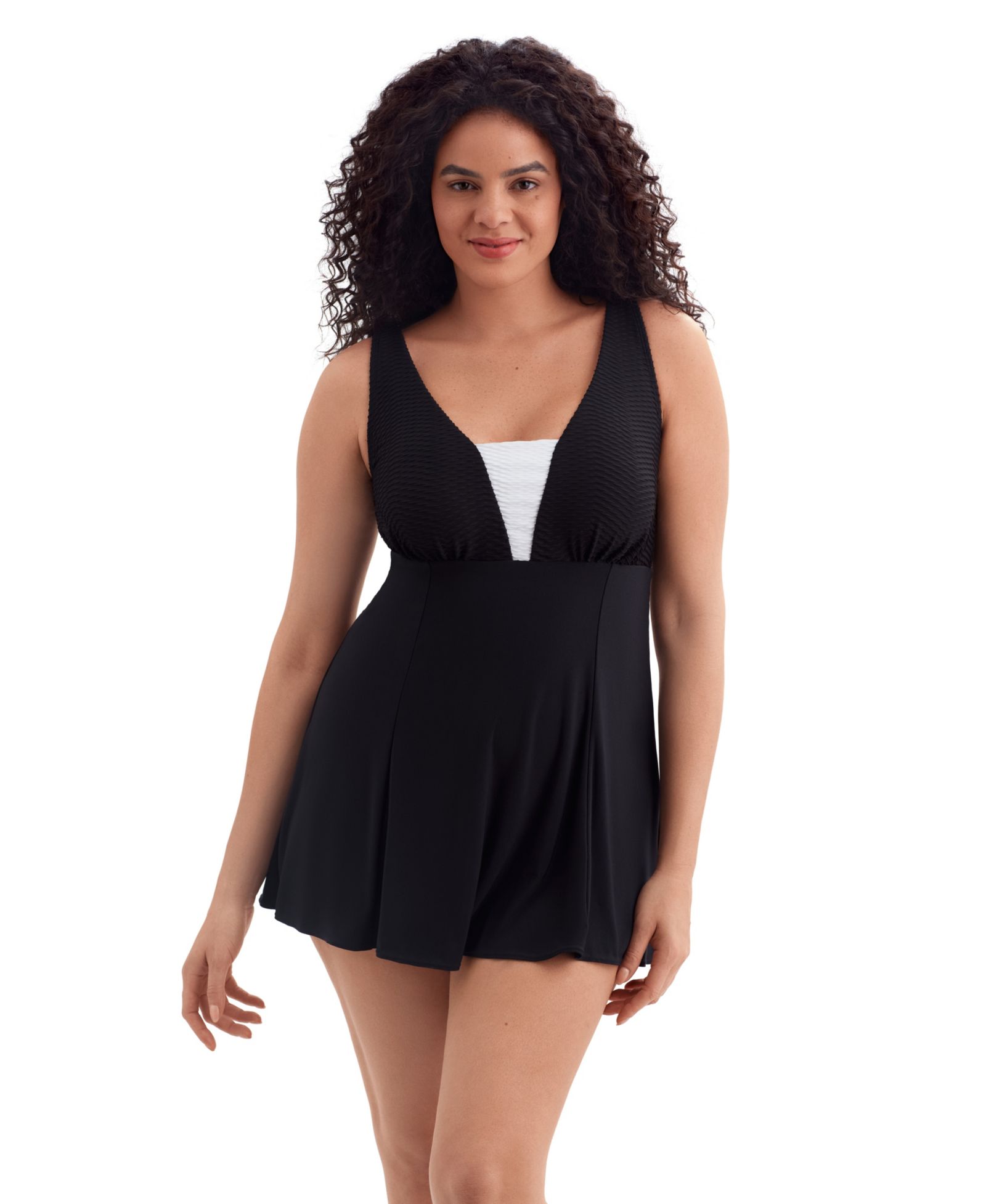 Женское платье-майка Longitude Women's Texture Luxe Plunge Long Torso Swim