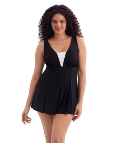 Женское платье-майка Longitude Women's Texture Luxe Plunge Long Torso Swim