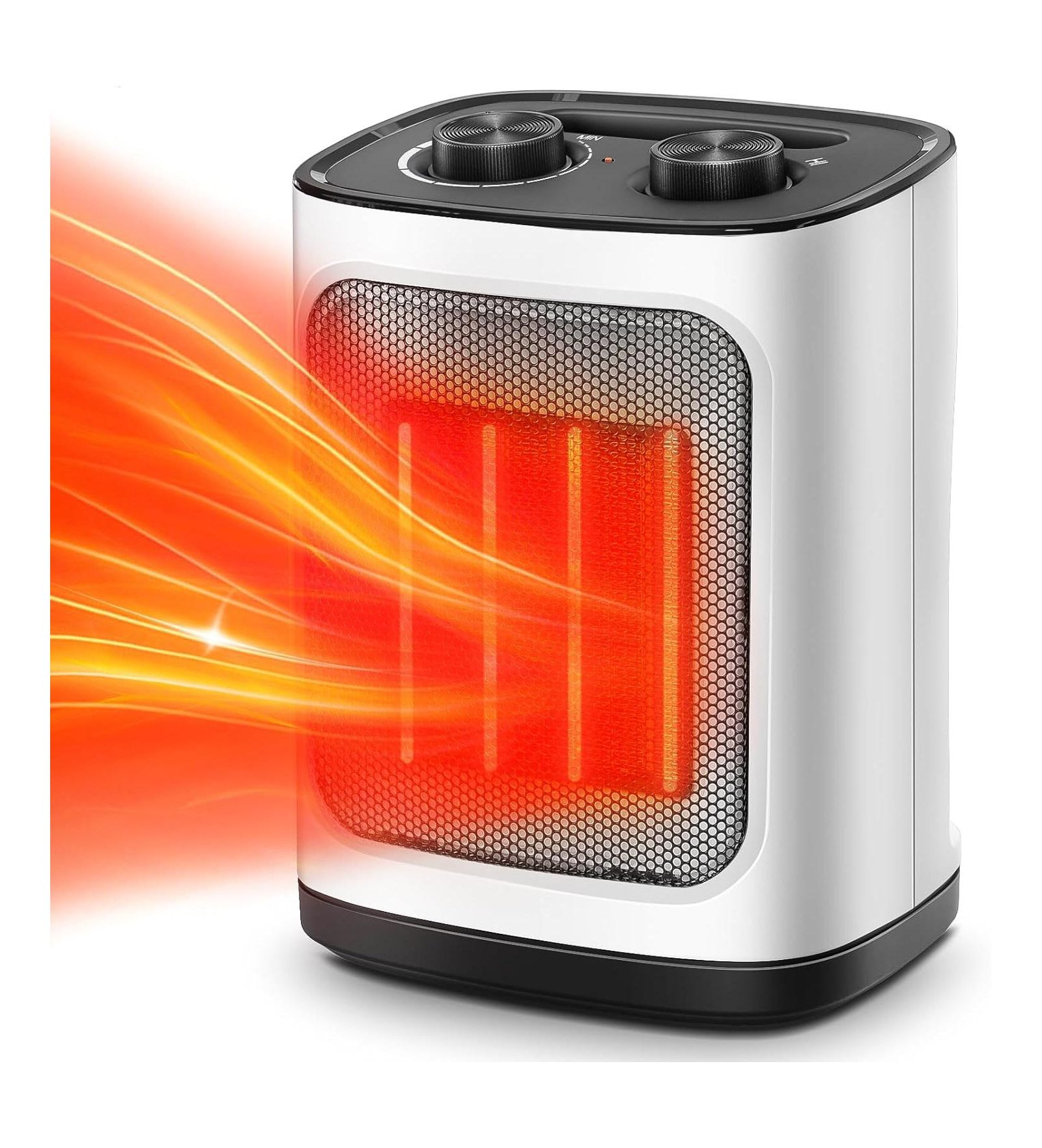 Kismile Portable Electric Space Heater, Small Ceramic Heater Fan with Thermostat, Tip-Over and Overheat Protection,Fast Heating for Home/Office,1500W