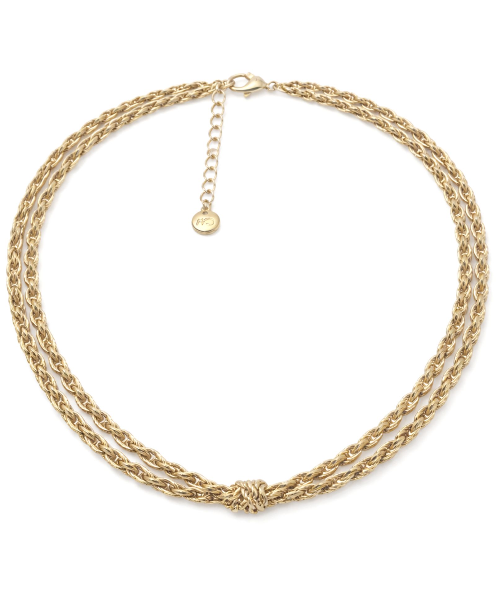 And Now This 18K Gold Plated Double Layered Knotted Chain Necklace