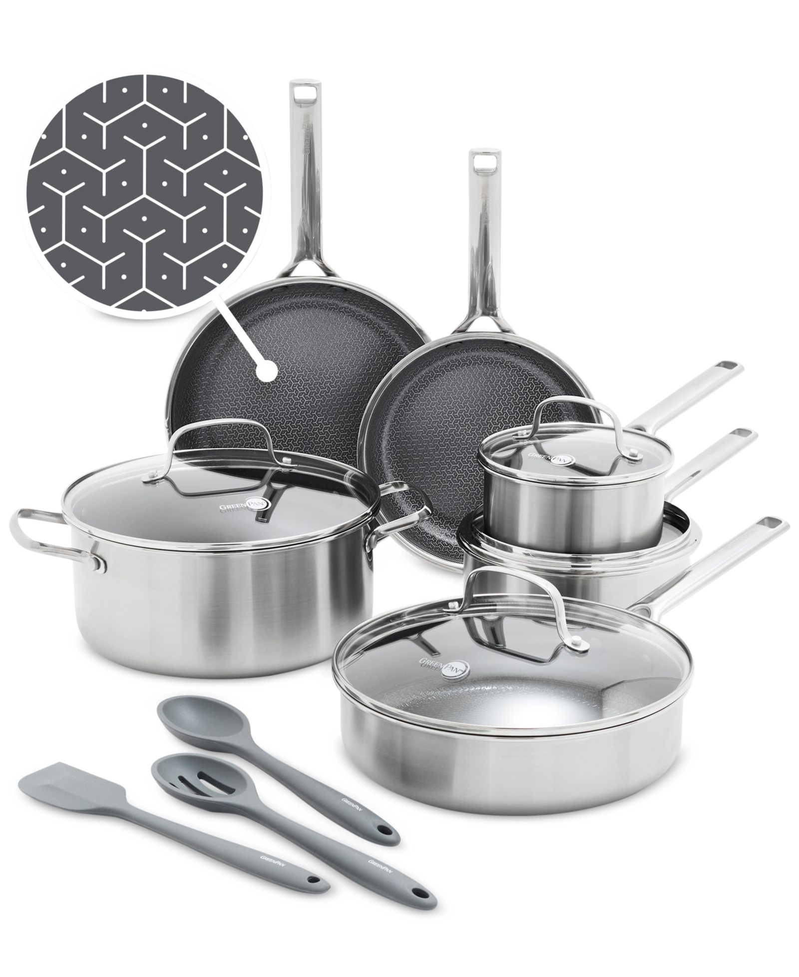 Набор кухонной посуды GreenPan Apex Hybrid Ceramic Nonstick, 13-Pc.
