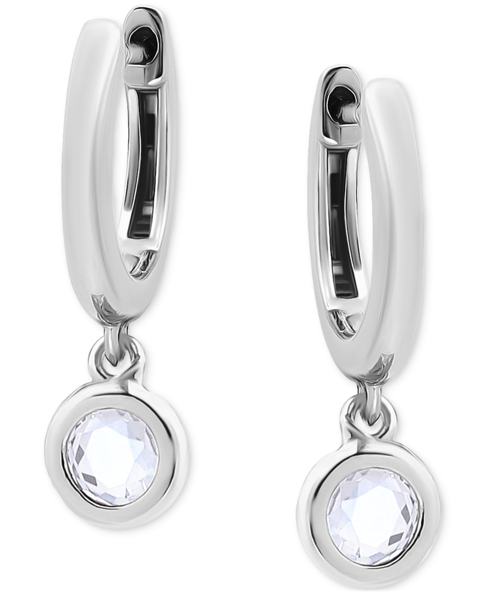 Giani Bernini Round Cubic Zirconia Charm Huggie Earrings