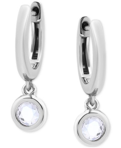 Giani Bernini Round Cubic Zirconia Charm Huggie Earrings