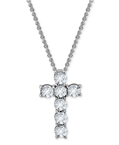 Giani Bernini Round Cubic Zirconia Chunky Cross Pendant Necklace, 16" + 2" extender