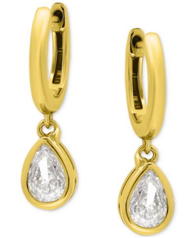 Giani Bernini Cubic Zirconia Teardrop Huggie Earrings