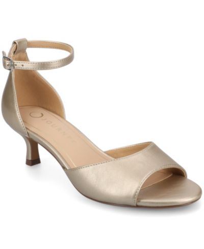 Journee Collection Женский Jezzie Peep Toe Kitten Heel Dress Sandals