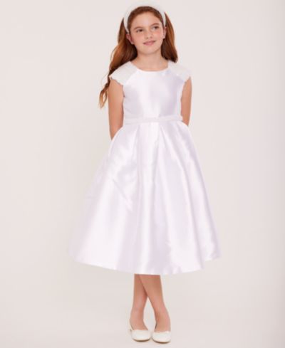 Детское комммунионное платье Bonnie Jean Big Girls Mikado Embellished Cultivated Pearl