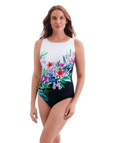 Женский слитный купальник Longitude Glamour Floral Panel с открытой спиной