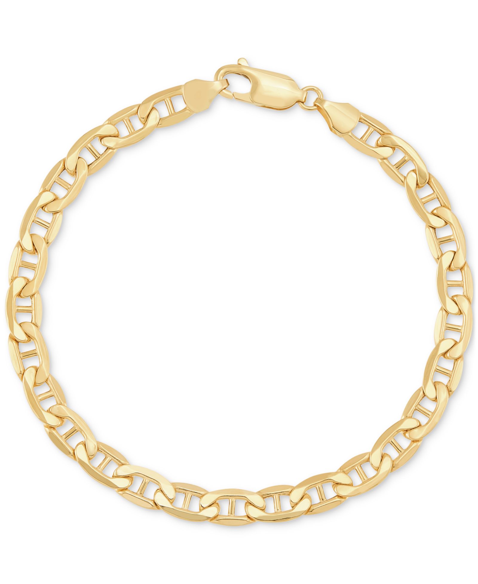 Lightweight Polished Mariner Link Chain 7.5" Bracelet (5.5mm) in 14k Gold