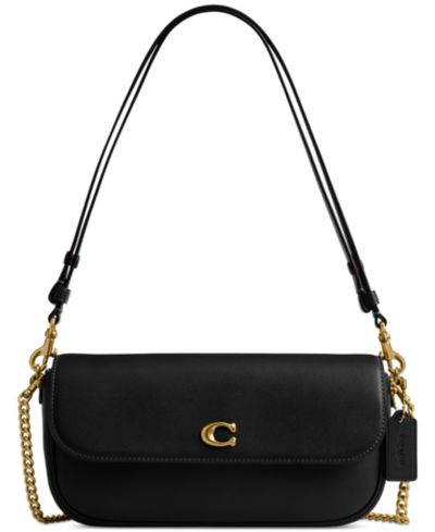 COACH Маленькая кожаная сумка на ремне Brook Small Leather Flap Slim Shoulder Bag