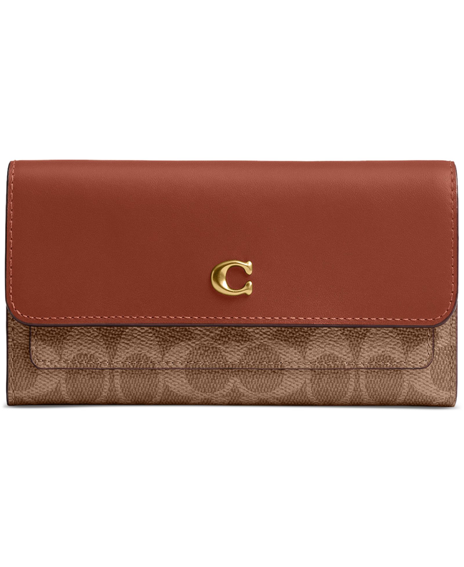 COACH Mila Signature Coated Canvas длинный кошелек с клапаном