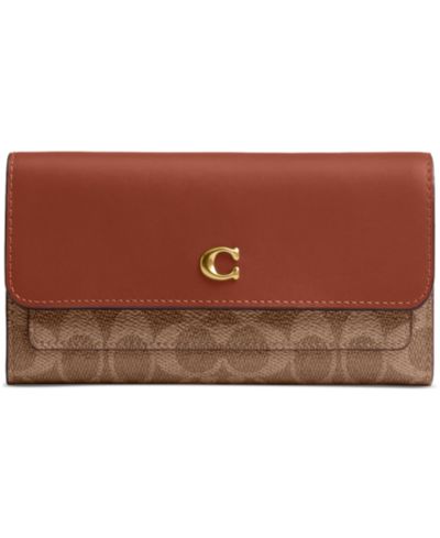 COACH Mila Signature Coated Canvas длинный кошелек с клапаном