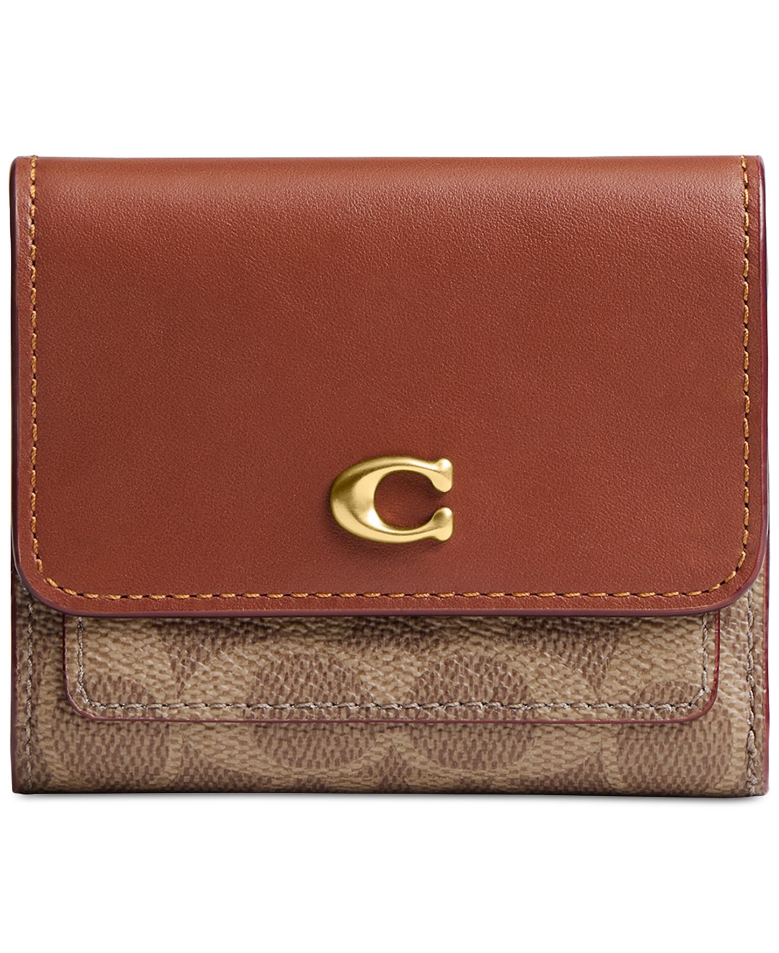 COACH Mila Small Signature Canvas Flap Wallet