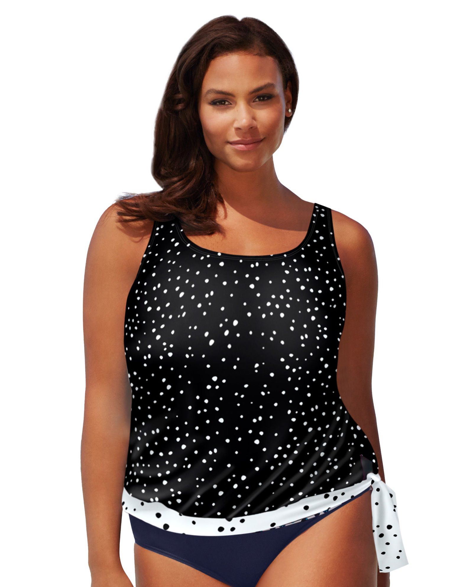 Swimsuits for All Women's Side Tie Blouson Tankini Top