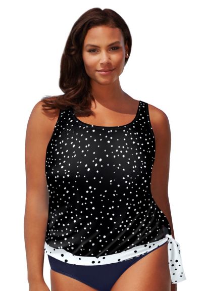 Swimsuits for All Женский топ танкини с завязками по бокам