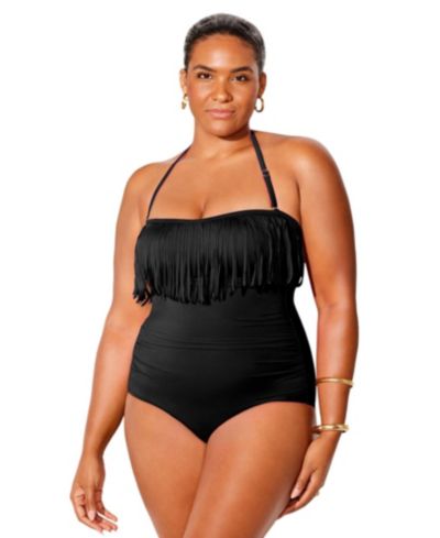 Купальник Swimsuits for All Women's Fringe Bandeau One Piece