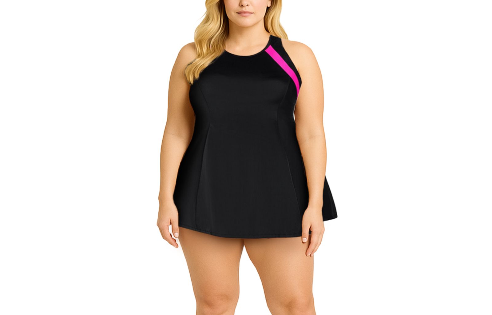 Swimsuits for All Women's High Neck Two Piece Racerback Swimdress