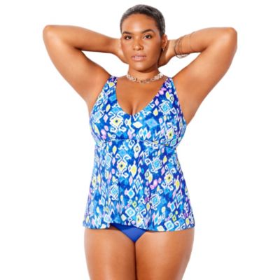 Swimsuits for All Women's V-Neck Flowy Tankini Top