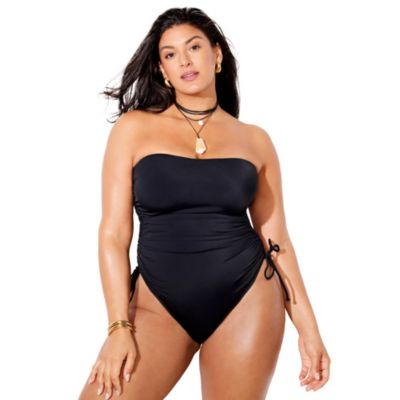 Swimsuits for All Women's Bandeau Adjustable One Piece
