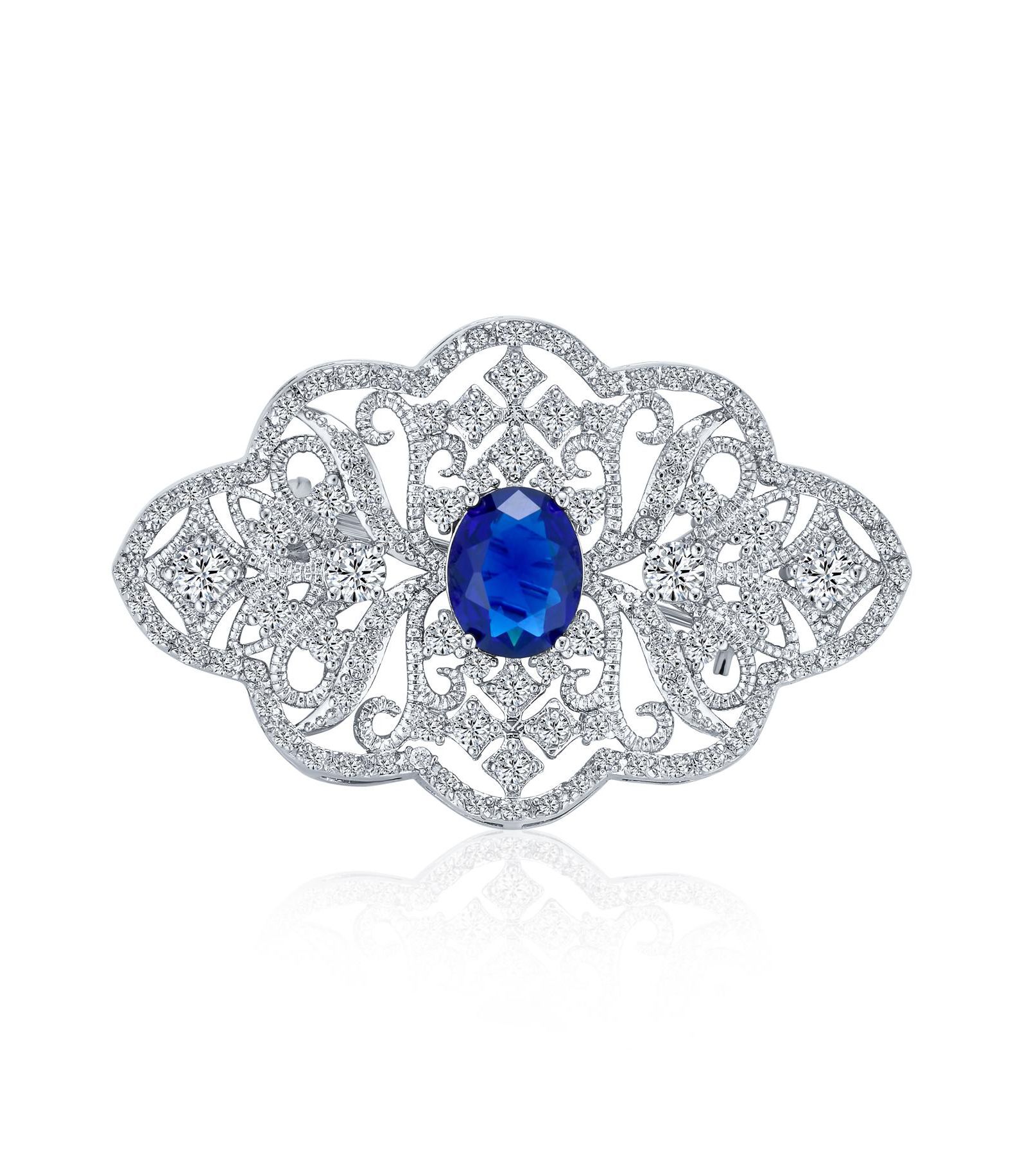 Bling Jewelry брошь Art Deco с цирконием CZ