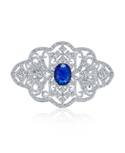 Bling Jewelry брошь Art Deco с цирконием CZ