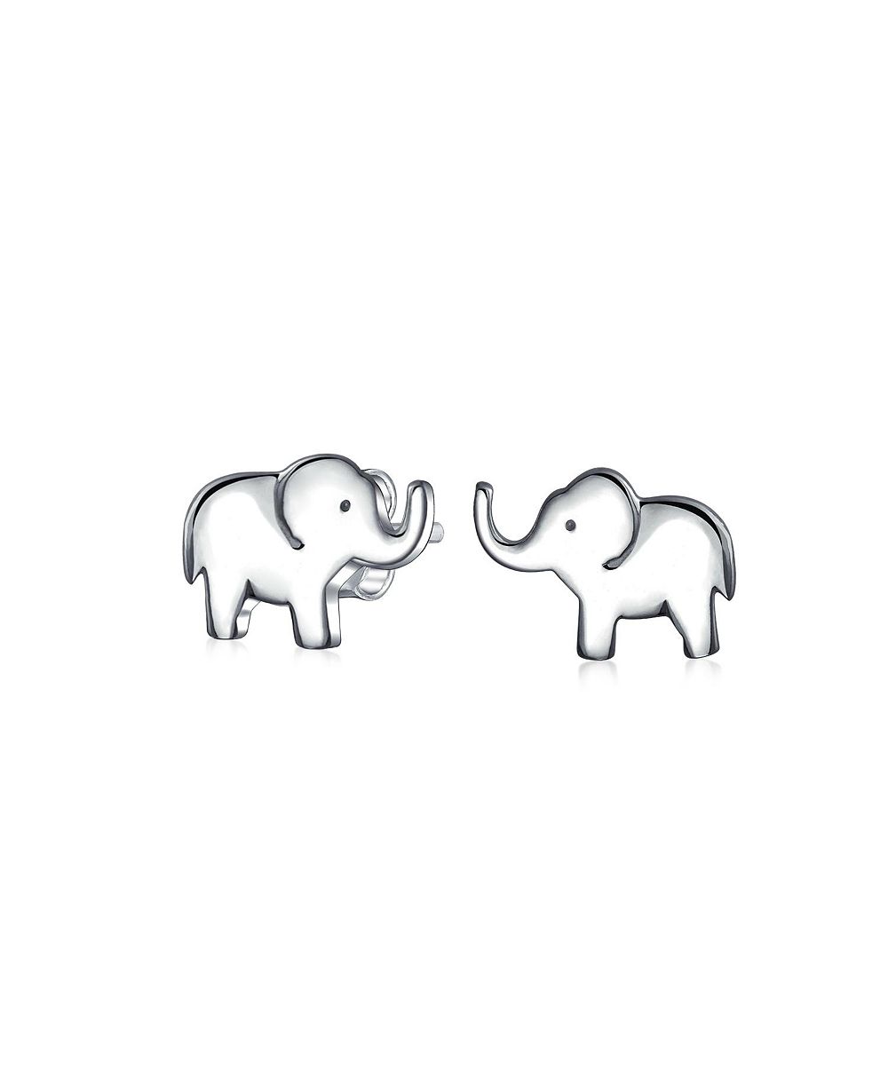 Bling Jewelry Animal Lovers Good Luck Small Elephant Stud Earrings .925 Sterling Silver