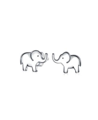 Серьги-гвоздики Bling Jewelry Wise Elephant из стерлингового серебра