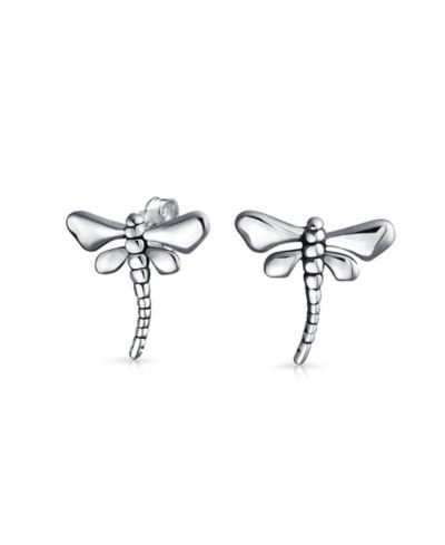 Bling Jewelry Серьги-гвоздики Dragonfly Filigree из серебра