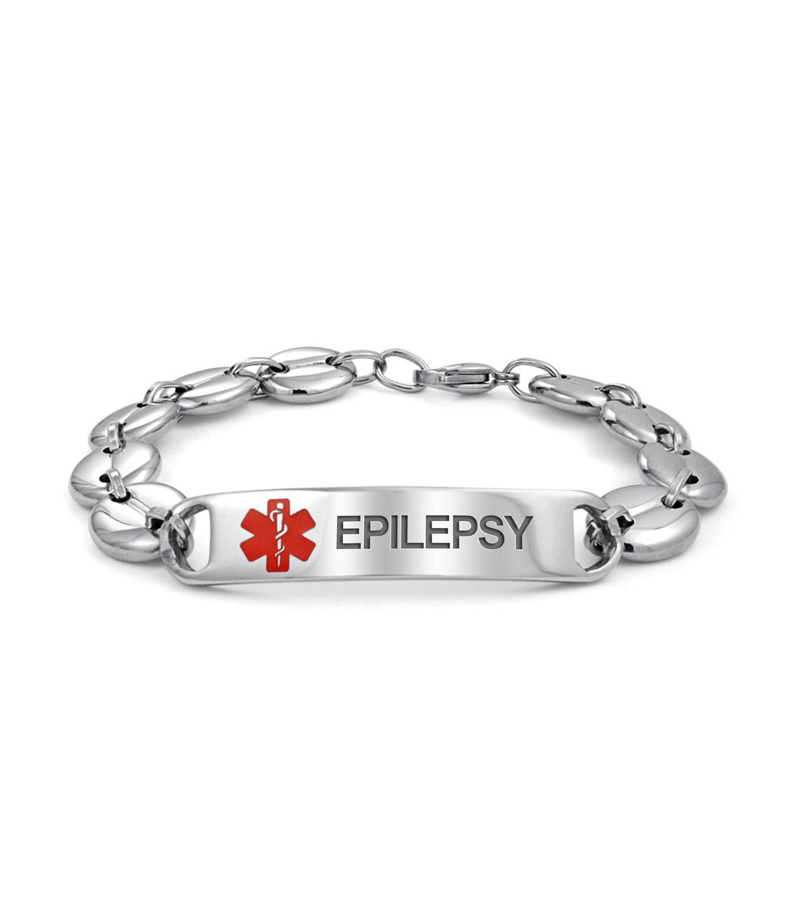 Медицинский браслет Bling Jewelry Epilepsy Medical Alert ID Marina Anchor Link Stainless Steel 8.5"