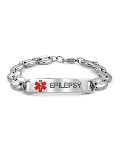 Bling Jewelry Epilepsy Medical Alert ID Bracelet Marina Anchor Link Stainless Steel 8.5"