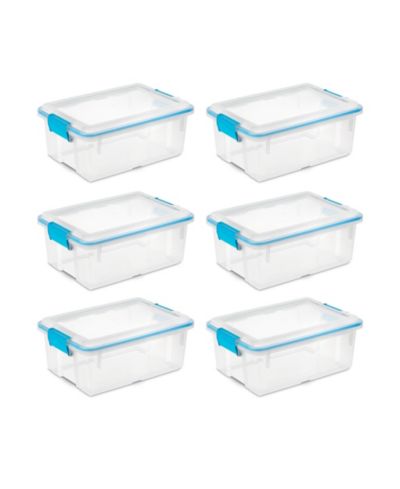 Sterilite Large 20 Qt Home Storage Container Tote with Latching Lids, (12 Pack)
