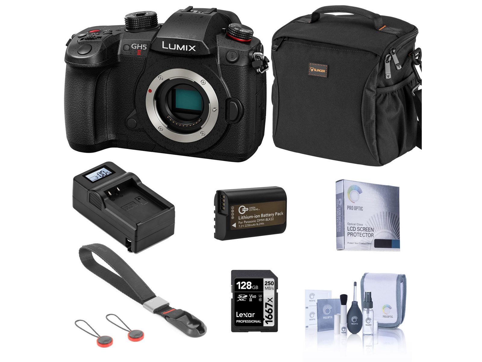 Panasonic LUMIX GH5II Mirrorless Camera with Essential Accessories Kit